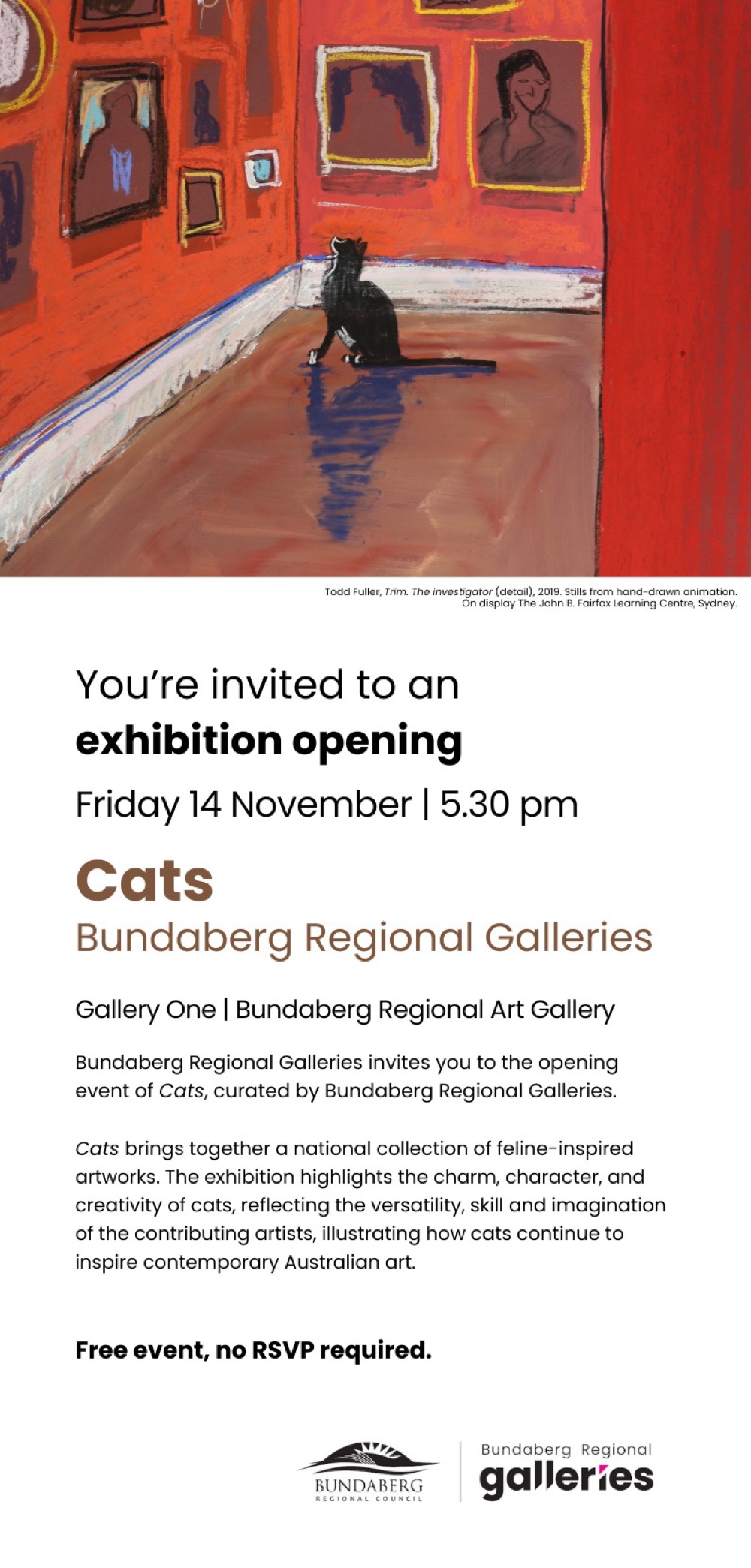 CATS exhibition, Bundaberg Regional Art Gallery